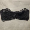Vintage Lace Strapless Bra 38B Black Goth Punk Victorian Coquette